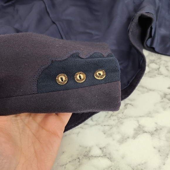 Vintage Austrian wool blazer jacket navy blue double breasted military size 38 - Picture 7 of 10